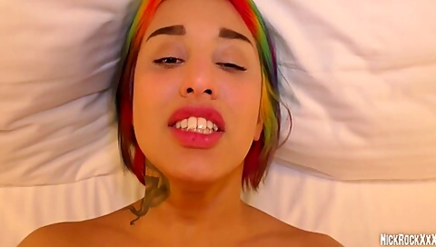 Met A Rainbow Girl On The Street And Fucked Her In A Hotel ( Hairy Pussy Rainbow ) 17 Min